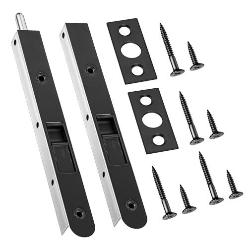 Ceoighe 2 Pack 7 Inch Flush Bolt for Double Door, Heavy Duty Chrome Plating Flush Latch Bolts, French Lock for Opening and Composite Wood Double Dummy Door (Oil Rubbed Bronze) - Image 1