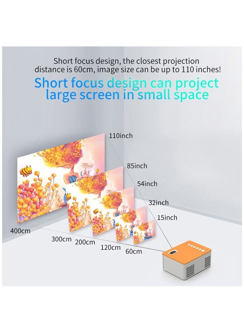 جهاز عرض UC28D 1080P عالي الدقة LED صغير الحجم للمسرح المنزلي والسينما المحمولة والوسائط المتعددة للفيديو مع شاشة عرض دعم بيانات الهاتف المحمول كاملة 1080P HD دعم عالي الوضوح - Image 5
