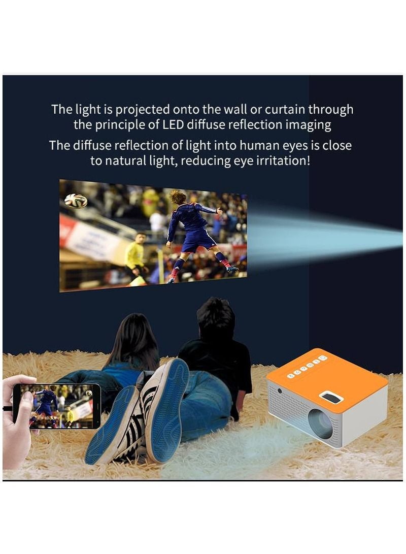 جهاز عرض UC28D 1080P عالي الدقة LED صغير الحجم للمسرح المنزلي والسينما المحمولة والوسائط المتعددة للفيديو مع شاشة عرض دعم بيانات الهاتف المحمول كاملة 1080P HD دعم عالي الوضوح - Image 2