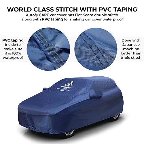 Autofy Cape 100% Waterproof (Tested) Car Body Cover for Kia Seltos [Year 2019 Onwards] with Elastic Bottom & 3 Belts Protection & Mirror Pockets & Paint Protection Layer Inside (Blue) - Image 5