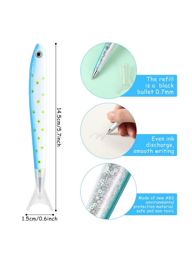 Meanplan 20 Pack Fish Pen Fishing Party Favors Decorations Ballpoint Pens Creative Glitter Pen Cute Fish Gifts for Kids Adults School Office Student Birthday Fish Themed Party Decor(Cute Style) - Image 2