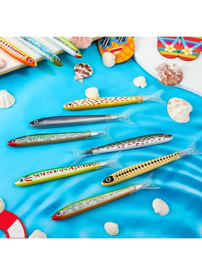Meanplan 20 Pack Fish Pen Fishing Party Favors Decorations Ballpoint Pens Creative Glitter Pen Cute Fish Gifts for Kids Adults School Office Student Birthday Fish Themed Party Decor(Cute Style) - Image 3