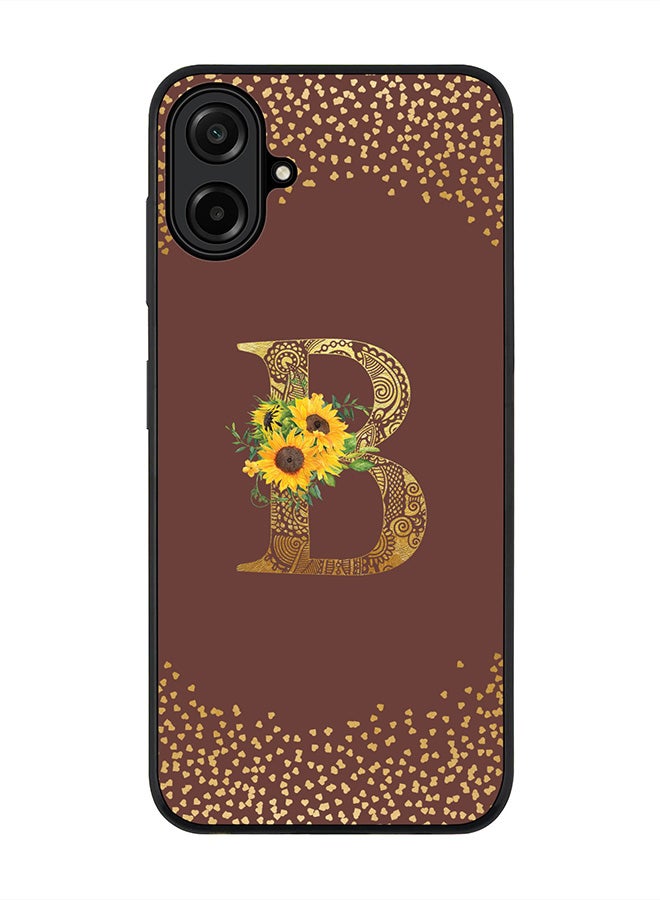 Stylizedd For Samsung Galaxy A07 4G Case,Slim fit Camera Protection, Shockproof Thin Phone cover  - Custom Floral Monogram - B  (Brown )