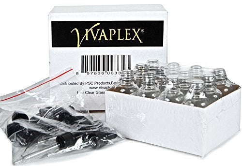 Vivaplex, 12, Clear, 1 oz Glass Bottles, with Glass Eye Droppers - Image 4