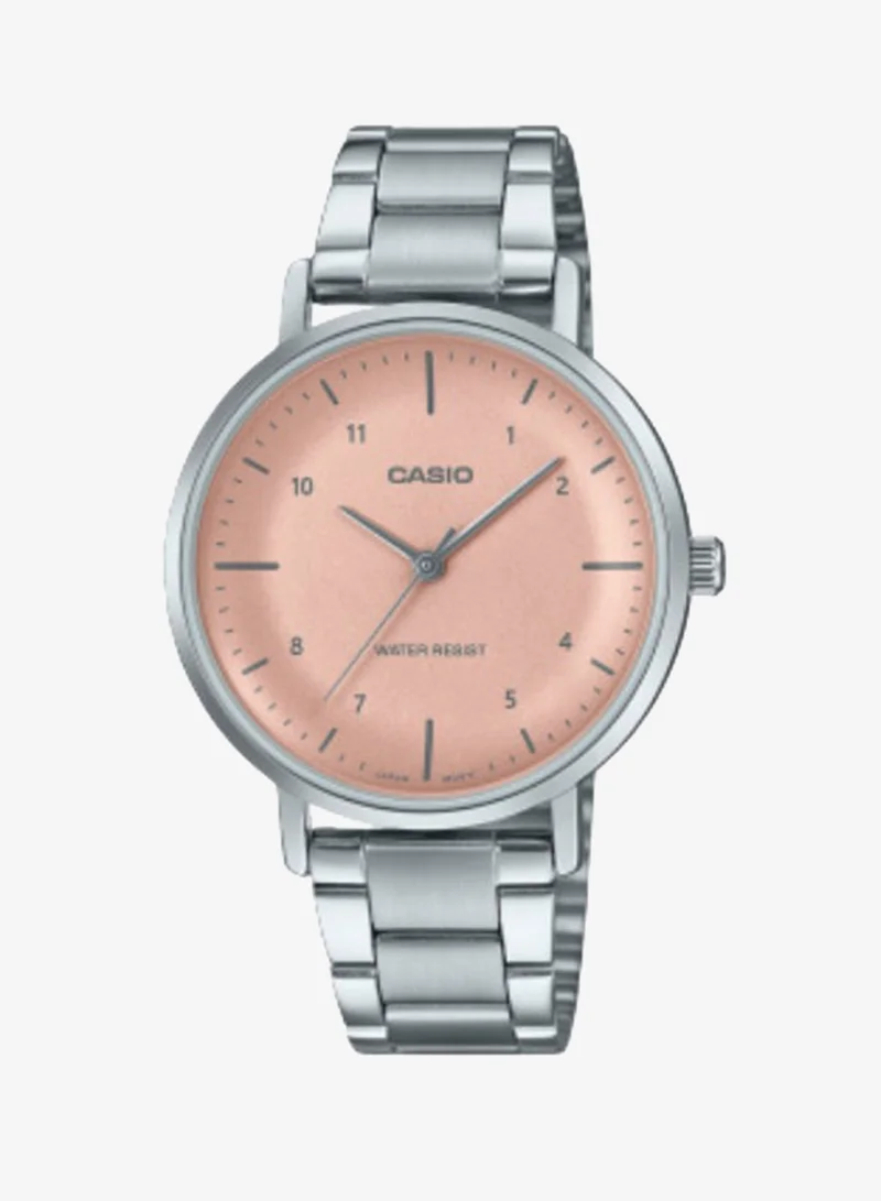 Casio Women's Analog Display Watch With Silver Stainless Steel Strap - LTP-VT03D-4BDF