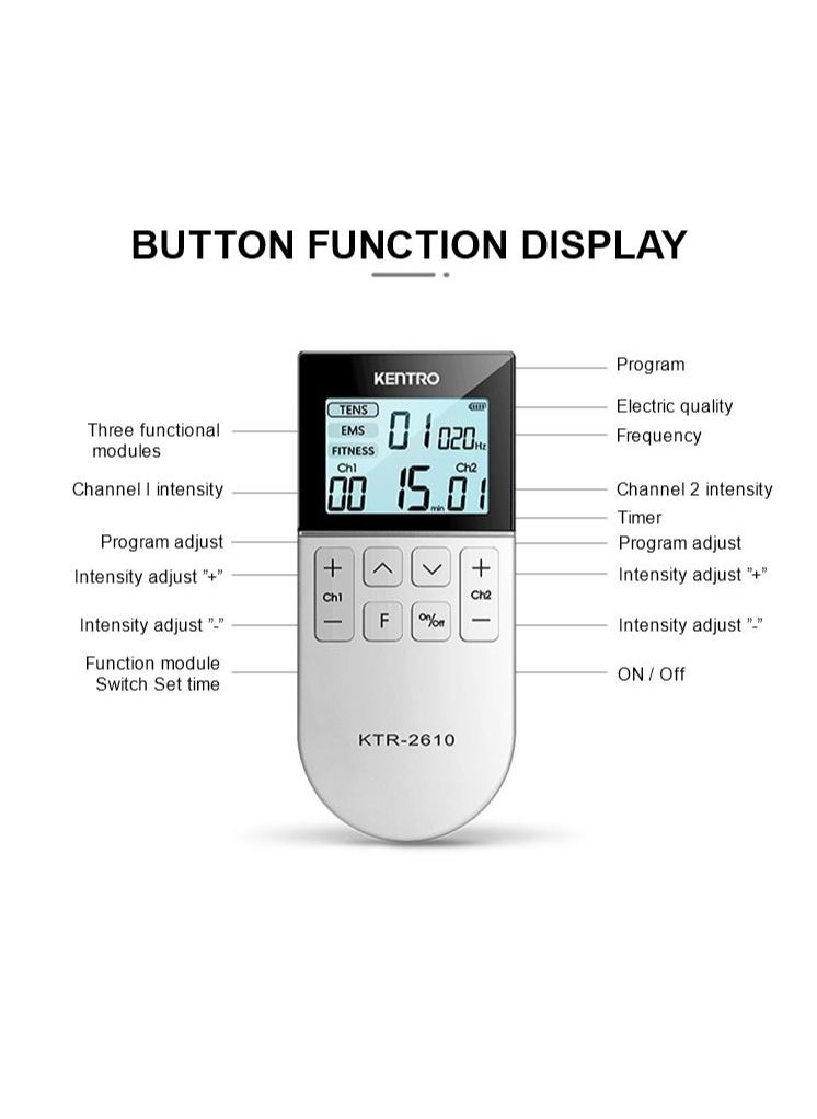 Kentro - Kentro TENS, EMS and Fitness 3 in 1 Multi-Function Physiotherapy Device for Pain Relief - KTR-2610 - Image 1