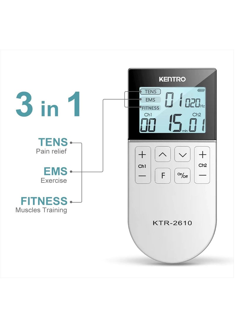 Kentro - Kentro TENS, EMS and Fitness 3 in 1 Multi-Function Physiotherapy Device for Pain Relief - KTR-2610 - Image 1