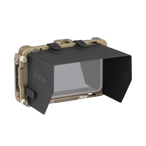 Nitze Cage Kit for Atomos Ninja/Ninja V/Ninja V+ / Ninja Ultra/Zato Connect/Shinobi Monitor, with HDMI Cable Clamp and PU Leather Sunhood - JT-A05B - Image 1