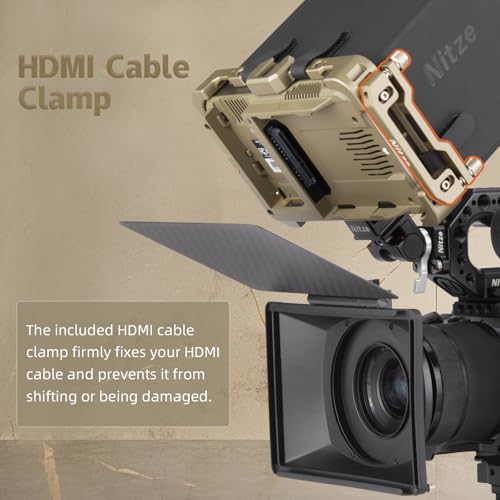 Nitze Cage Kit for Atomos Ninja/Ninja V/Ninja V+ / Ninja Ultra/Zato Connect/Shinobi Monitor, with HDMI Cable Clamp and PU Leather Sunhood - JT-A05B - Image 4