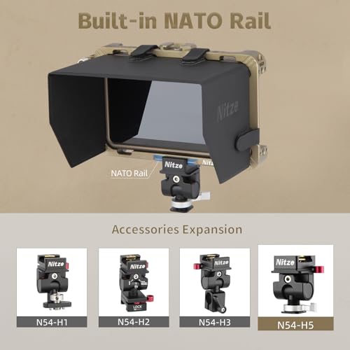 Nitze Cage Kit for Atomos Ninja/Ninja V/Ninja V+ / Ninja Ultra/Zato Connect/Shinobi Monitor, with HDMI Cable Clamp and PU Leather Sunhood - JT-A05B - Image 5