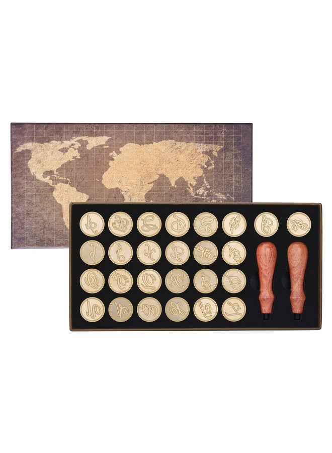 Yoption Alphabet Initials Wax Seal Stamp Gift Box Kit, Vintage 26 Letters Az Sealing Stamps With 2Pcs Wooden Wax Stamp Handles - Image 3