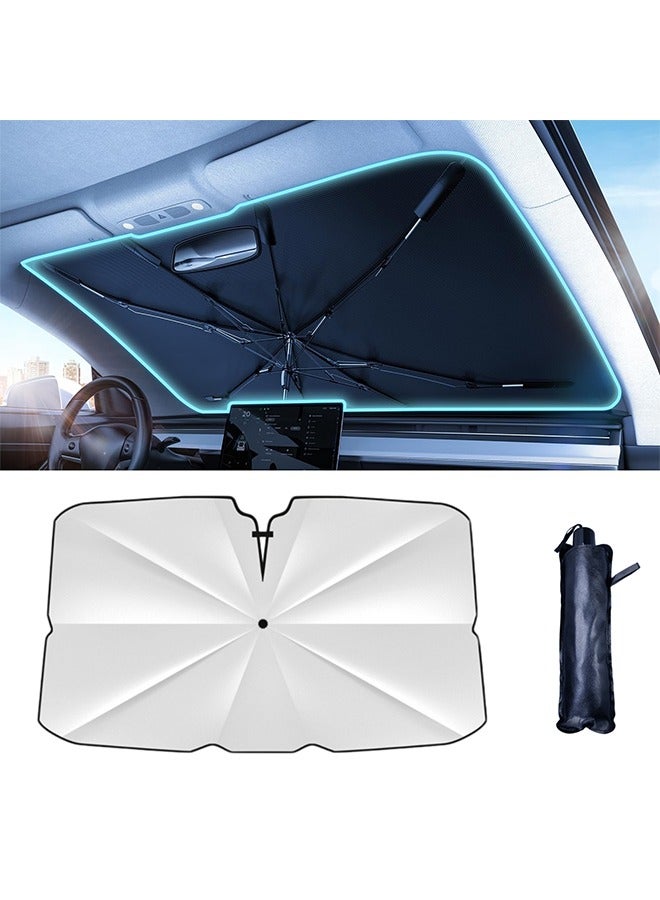 New upgrade Windshield Sun Shade Umbrella for Car - Collapsible sun umbrella with sun protection, Protect Car from Sun Rays Heat Damage, Keep Cool and Protect Interior(140CM× 80CM) - Image 1