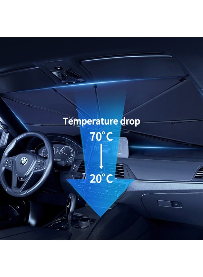 New upgrade Windshield Sun Shade Umbrella for Car - Collapsible sun umbrella with sun protection, Protect Car from Sun Rays Heat Damage, Keep Cool and Protect Interior(140CM× 80CM) - Image 5