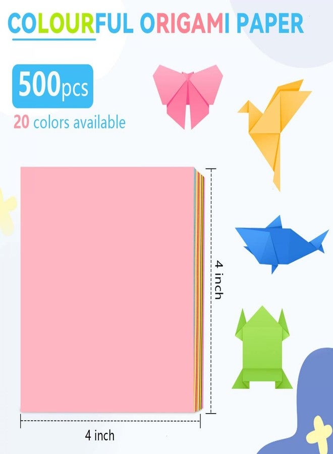 SenseYo 500 Sheets Origami Paper Kit for Easy Fold Paper Beginner, 20 Colors 4 Inch x 4 Inch - Image 2