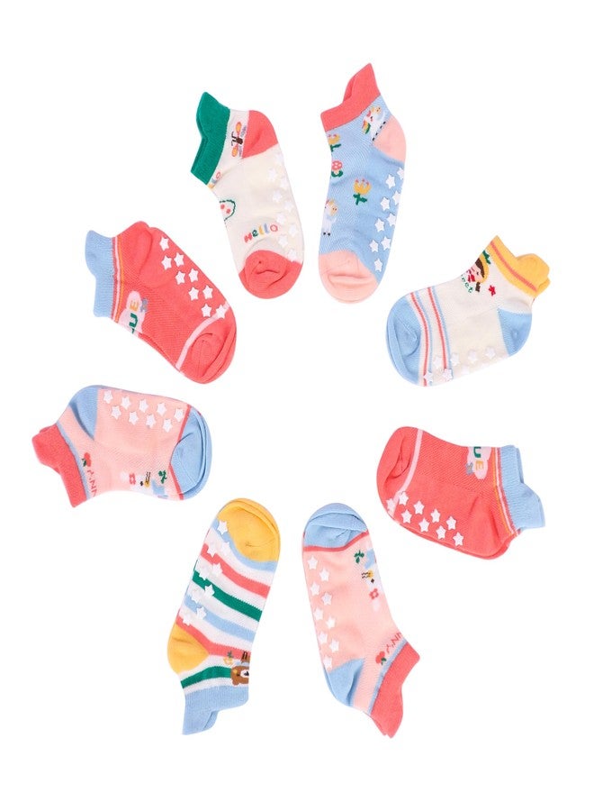 NEOBABY Cotton Anti Slip Grip Ankle Length Socks For Kids Boys & Girls (Assorted Random Designs) - Image 5