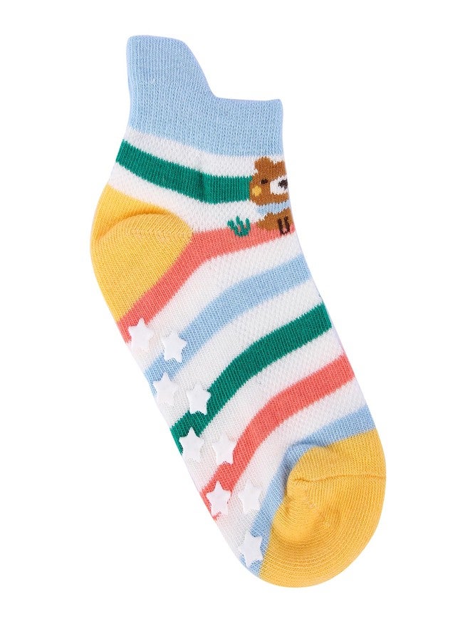 NEOBABY Cotton Anti Slip Grip Ankle Length Socks For Kids Boys & Girls (Assorted Random Designs) - Image 3