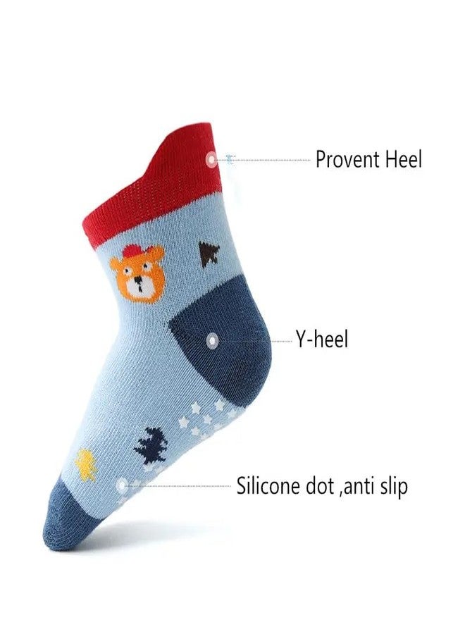 NEOBABY Cotton Anti Slip Grip Ankle Length Socks For Kids Boys & Girls (Assorted Random Designs) - Image 4