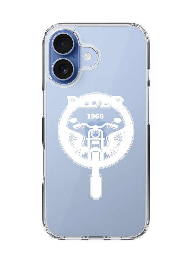 Stylizedd Classic Clear MagSafe Case for iPhone 17 , Hybrid Soft Case Flexible Edges Anti Drop TPU PC Gel Thin Transparent Cover [ Designed for iPhone 17 ] - Rider 1968