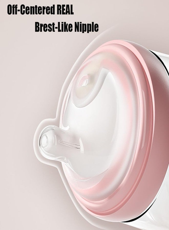 Oberni Baby Bottles with Slow Off-Centered Nipple for 0+ Months, Anti Colic Newborn Milk Feeding Bottle, 150ml/5oz/Pink/3Pack - Image 3