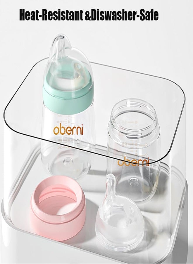 Oberni Baby Bottles with Slow Off-Centered Nipple for 0+ Months, Anti Colic Newborn Milk Feeding Bottle, 150ml/5oz/Pink/3Pack - Image 5