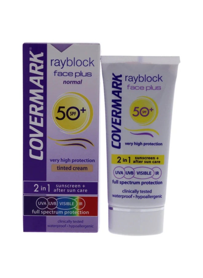 كفر مارك كريم كوفر مارك راي بلوك فيس بلس الملون، واقي شمسي عادي 2 في 1، بعامل حماية من الشمس 50+، بني ناعم، 50 مل - Image 2