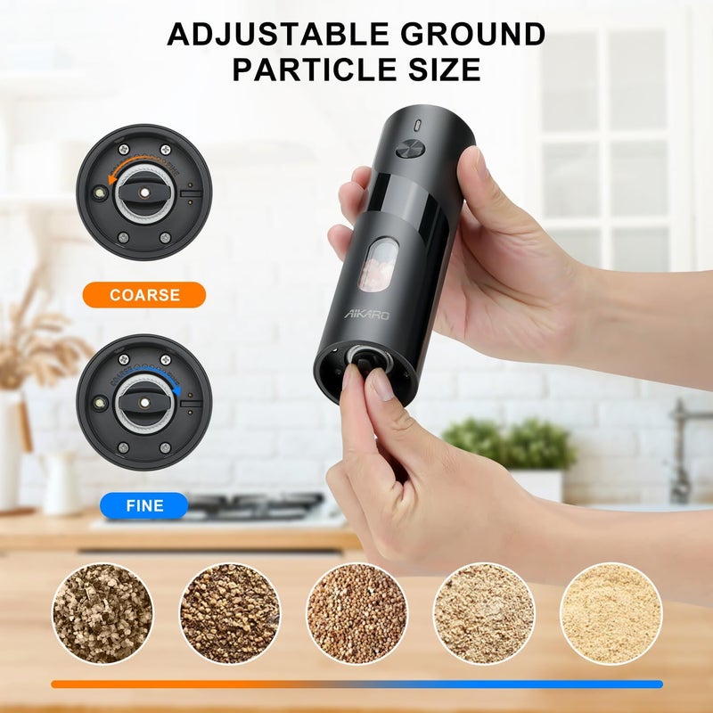 AIKARO - Electric Salt and Pepper Mill Automatic Spice Grinder, Rechargeable - Image 5