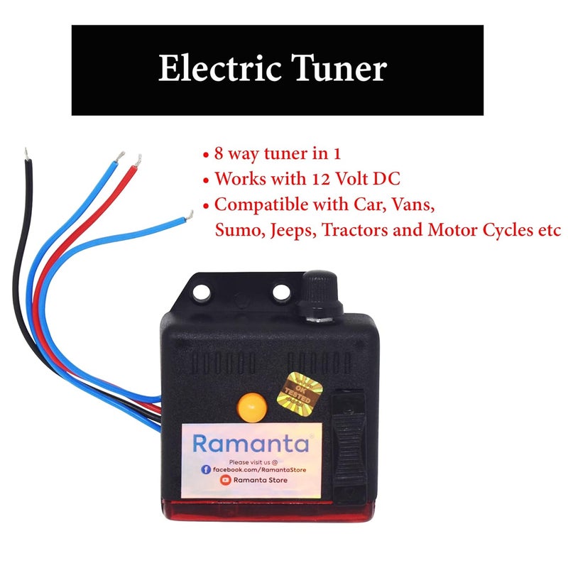 Ramanta RMT441 Horn Tuner 4-Wire Melody Maker 8-in-1 Electric Horn Tuner (Black, 1 PC) | For Car, Vans, Sumo, Jeeps, Tractors and Motor Cycles, etc. | Black - Image 2