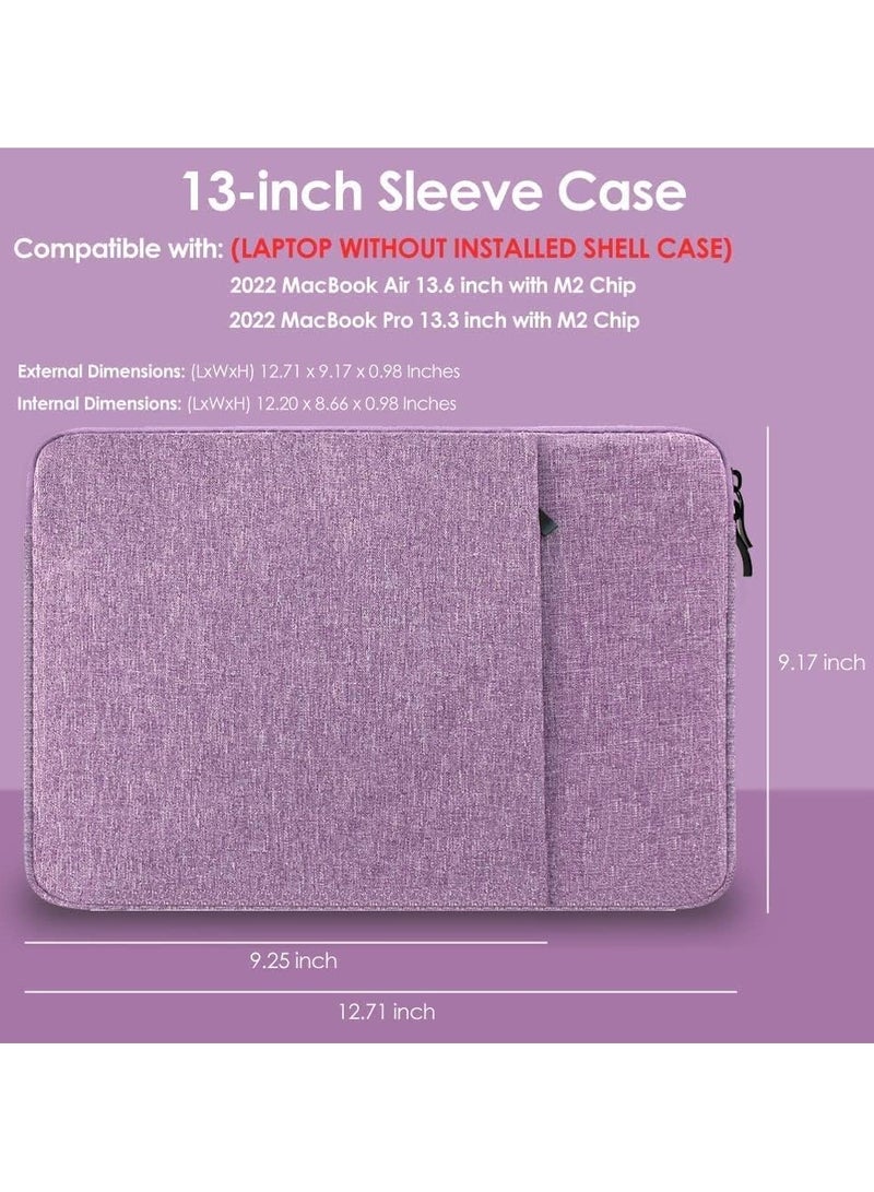Laptop Sleeve Case Compatible with 13-13.3 Inch Notebook Computer Chromebook 2023-2021 A2779 M2 A2442 M1, New 13/14" Mac Book Pro/Air Protective Cover Soft Bag with Front Pocket (Purple) - Image 2