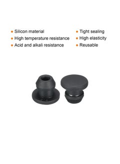 MECCANIXITY MECCANIXITY Silicone Snap in Locking Hole Plugs Rubber Panel Seal Cover Flush Type Panel Round for Kitchen Rubber Bulkheads Waterproof Sealing Plugs 6mm/0.24 Inch Diameter Black,Pack of 20  - Image 2