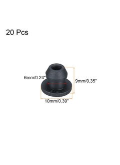 MECCANIXITY MECCANIXITY Silicone Snap in Locking Hole Plugs Rubber Panel Seal Cover Flush Type Panel Round for Kitchen Rubber Bulkheads Waterproof Sealing Plugs 6mm/0.24 Inch Diameter Black,Pack of 20  - Image 3