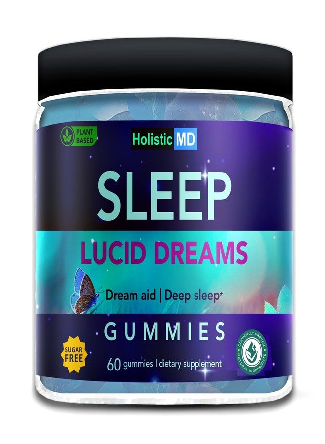 Holistic MD Lucid Dreams Deep Sleep - Mugwort Herb 5 htp Mucuna Pruriens Choline Supplements - Gummies Sugar Free Vegan 60 ct - Image 1