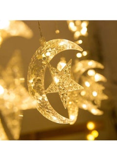 Vitacelli Ramadan Crescent Moon Star Curtain LED Fairy Lights Yellow 2.5meter  - Image 5