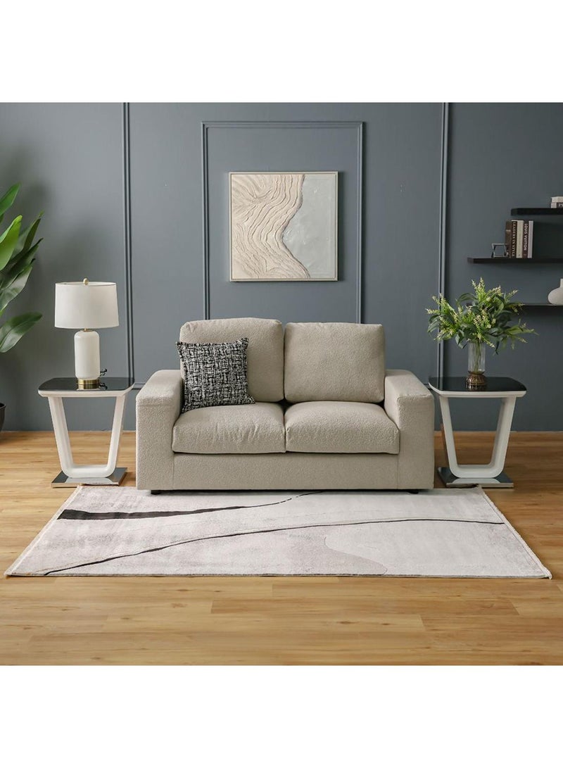 DANUBE HOME Galleria Modern Abstract Patterned Rug  Polypropylene+Polyester Area Rug L300xW200cm-Grey/Black - Image 5