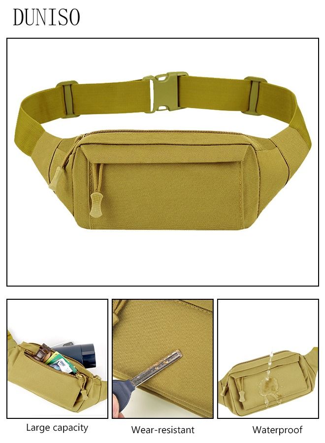 DUNISO Waist Pack for Men and Women Crossbody Waist Bag Pack Belt Bag Wallet for Travel Walking Running Hiking Cycling Outdoor Sports Easy Carry Any Phone Black - Image 1