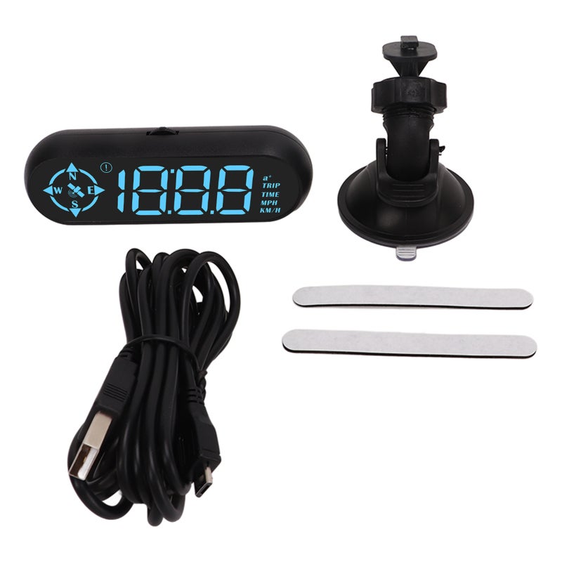 GPS HUD 7 Color Large Screen Display Speedometer Compass Directions Mileage - Multifunctional Digital Car GPS Speedometer for All Vehicles - Image 1