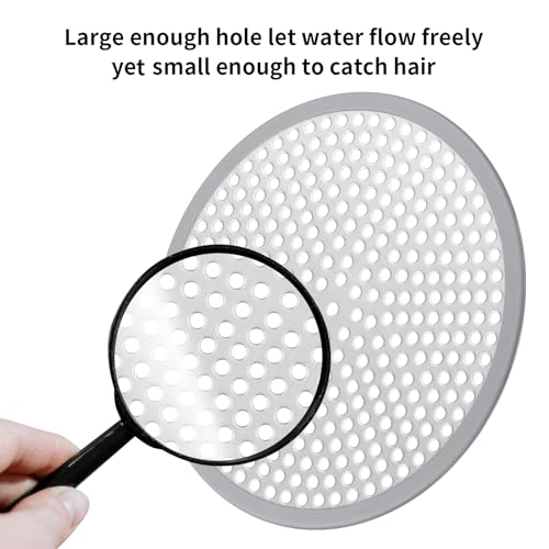Ohtomber Shower Drain Hair Catcher - 2PCS 4.72” Shower Stall Sink Drain Cover Strainer, Stainless Steel Bathtub Hair Filter Trap Stopper, Bathroom Floor Screen Protector with Silicone Rim - Image 3
