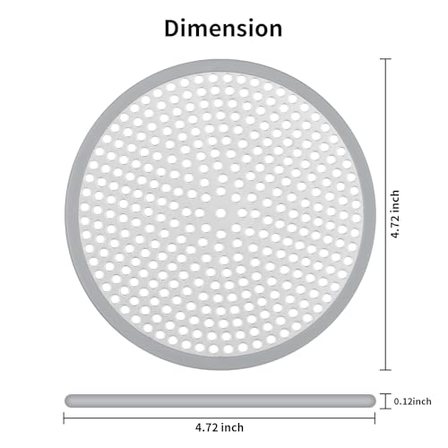 Ohtomber Shower Drain Hair Catcher - 2PCS 4.72” Shower Stall Sink Drain Cover Strainer, Stainless Steel Bathtub Hair Filter Trap Stopper, Bathroom Floor Screen Protector with Silicone Rim - Image 2