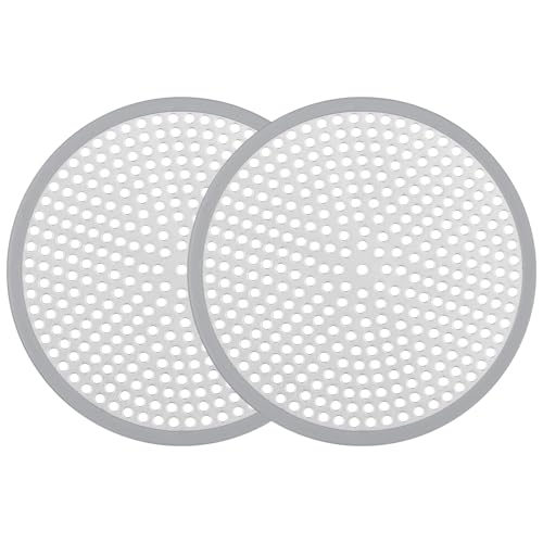 Ohtomber Shower Drain Hair Catcher - 2PCS 4.72” Shower Stall Sink Drain Cover Strainer, Stainless Steel Bathtub Hair Filter Trap Stopper, Bathroom Floor Screen Protector with Silicone Rim - Image 1
