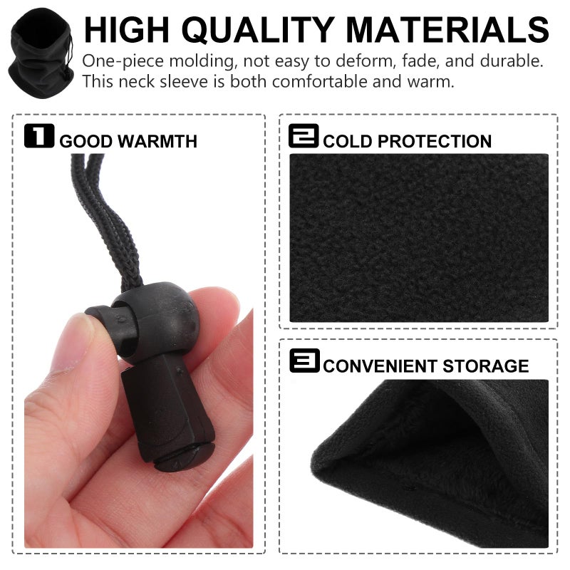 Double Layer Winter Fleece Neck Cover Drawstring Scarf For Men And Women - Image 4