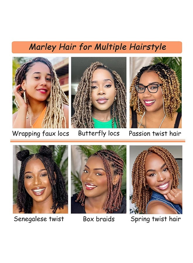 3 Packs Springy Afro Twist Hair, 12 Inch Marley Twist Braiding Hair, Afro Twist Hair Pre-Separated Spring Twist Hair, Natural Black Kinky Twist Hair Extensions for Women(12 Inch Pack of 3) - Image 4