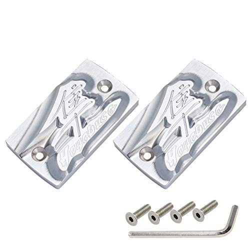 GIDIBII Brake Reservoir Cover Front Brake Master Cylinder Fluid Clutch Cap Compatible with Suzuki GSX1300R Hayabusa 19992020 2 PCS Chrome