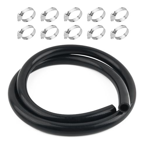 YGDMD 5Ft ID 58 Heater HoseRubber Radiator Hose Resistant to High and Low TemperaturesStandard Straight Coolant Hoses with 10 Hoses Clamps Capable of Conveying Water and Gas - Image 1