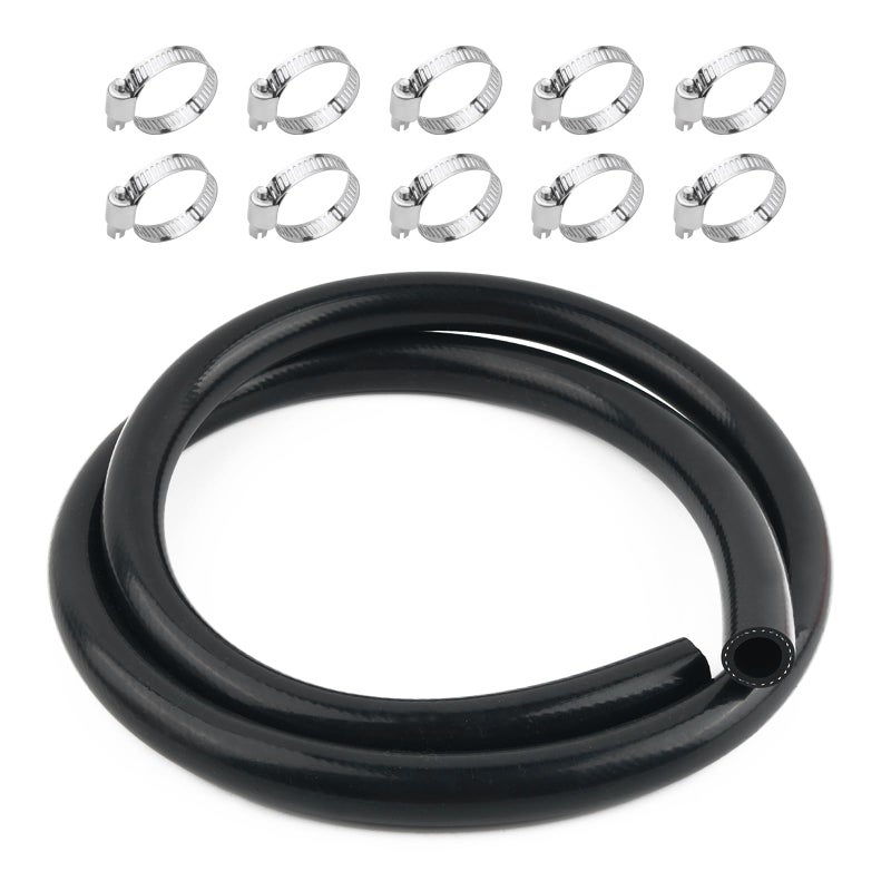 YGDMD 5Ft ID 58 Heater HoseRubber Radiator Hose Resistant to High and Low TemperaturesStandard Straight Coolant Hoses with 10 Hoses Clamps Capable of Conveying Water and Gas - Image 3