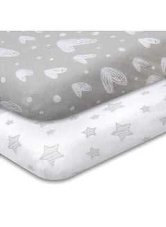 Travel Crib Sheets Compatible with Guava Lotus, Dream on Me Travel Crib Light Playard, Soft Jersey Cotton Sheets for Travel Crib,Unisex, Boys & Girls (42" X 24"), 2 Pack
