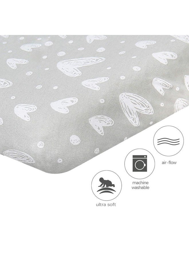 Biloban - Travel Crib Sheets Compatible with Guava Lotus, Dream on Me Travel Crib Light Playard, Soft Jersey Cotton Sheets for Travel Crib,Unisex, Boys & Girls (42" X 24"), 2 Pack - Image 1
