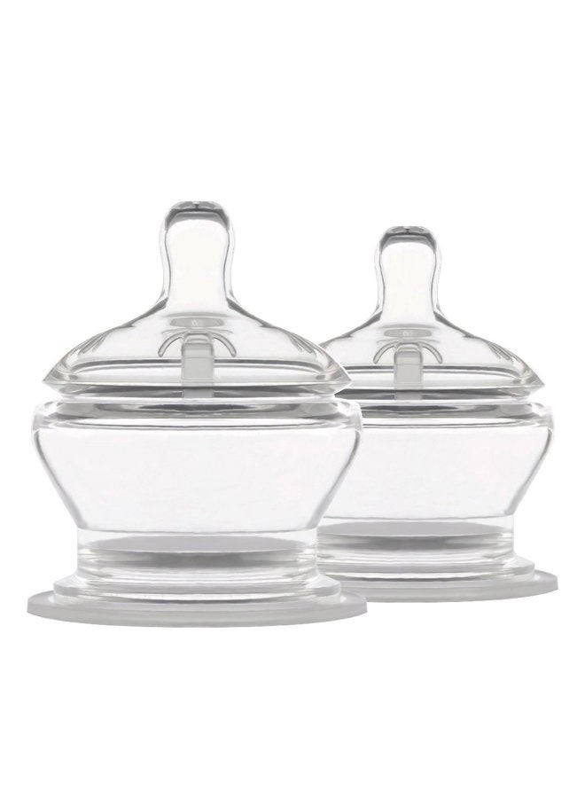 PopYum Stage 1 Slow Flow Baby Bottle Nipple – Medical Grade Silicone, Anti Colic, Wide Teats for Bottle, Natural Latch, Dishwasher & Sterilizer Safe | Compatible with All PopYum Bottles - Pack of 2 - Image 1