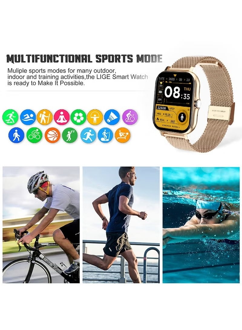 شراء جوي ساعة ذكية 1.7 بوصة عالية الدقة تعمل باللمس بالكامل مع مكالمات بلوتوث مقاومة للماء مع مراقب معدل ضربات القلب ساعة ذكية رياضية رقمية للنساء والرجال وجهاز تتبع اللياقة البدنية ومراقبة النوم ومقياس الخطوات - Image 5