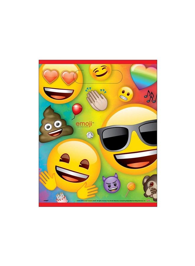 Unique Rainbow Fun Emoji Birthday Party Loot Bags ; 9" X 7.5" ; 8 Pcs - Image 2