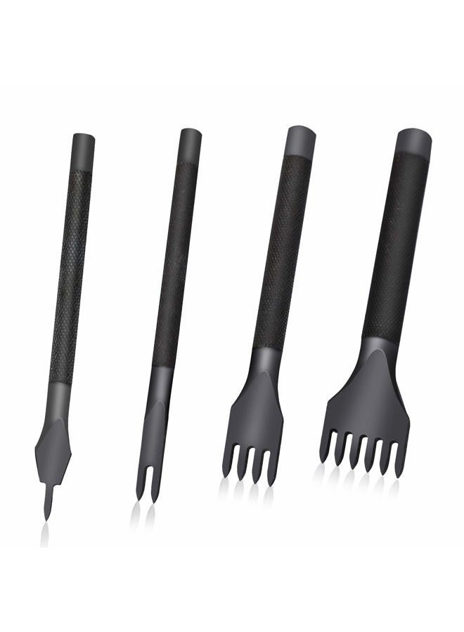 QMNNMA 4 Pcs Leather Prong Punch Tool Set Leather Craft Tool Hole Punches 1/2/4/6 Leather Prong Punch Leather Lacing Stitching Punch Tool for Leather Craft - Image 1