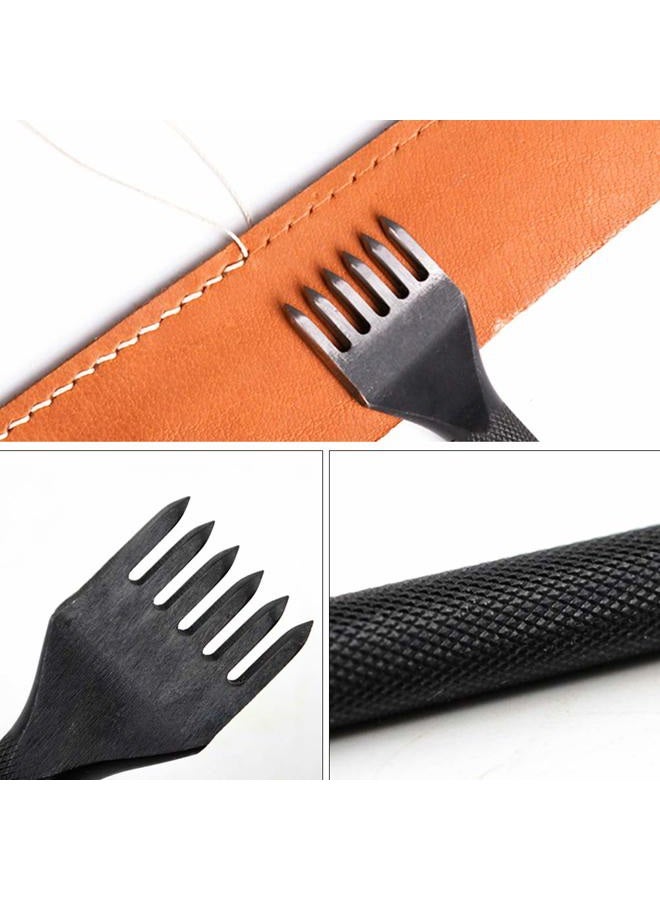 QMNNMA 4 Pcs Leather Prong Punch Tool Set Leather Craft Tool Hole Punches 1/2/4/6 Leather Prong Punch Leather Lacing Stitching Punch Tool for Leather Craft - Image 5